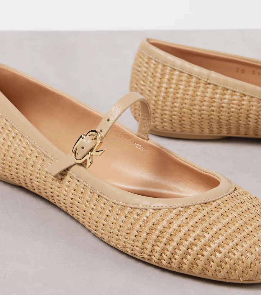 Gianvito Rossi Carla leather-trimmed ballet flats