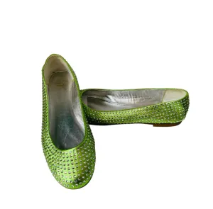 Giuseppe Zanotti Lime Green Rhinestone Ballet Flats Size 39