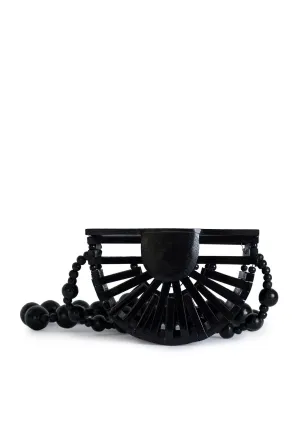 Half-Moon Bamboo Crossbody - Black