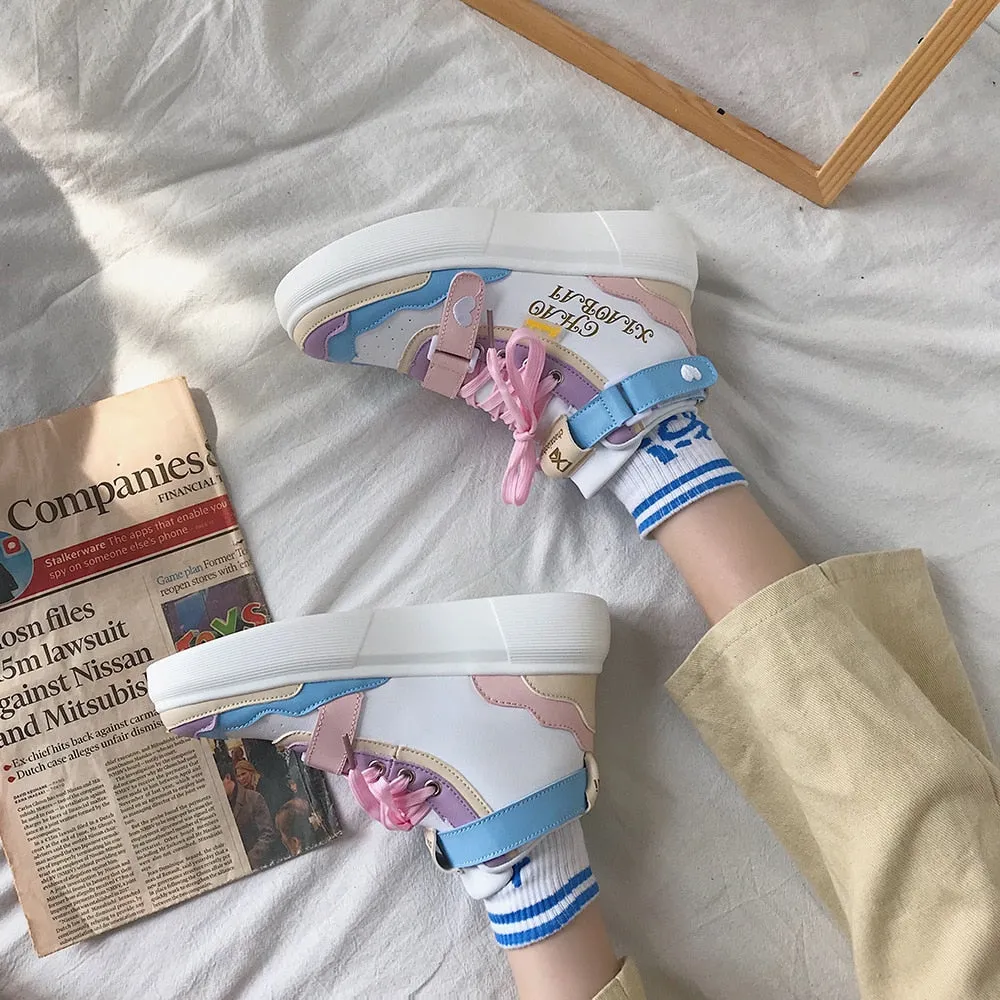 Halloween Joskaa Girls' Cute Sneakers Ins Street Racket Platform Running Shoes Korean-Style Casual Student Women's Shoes