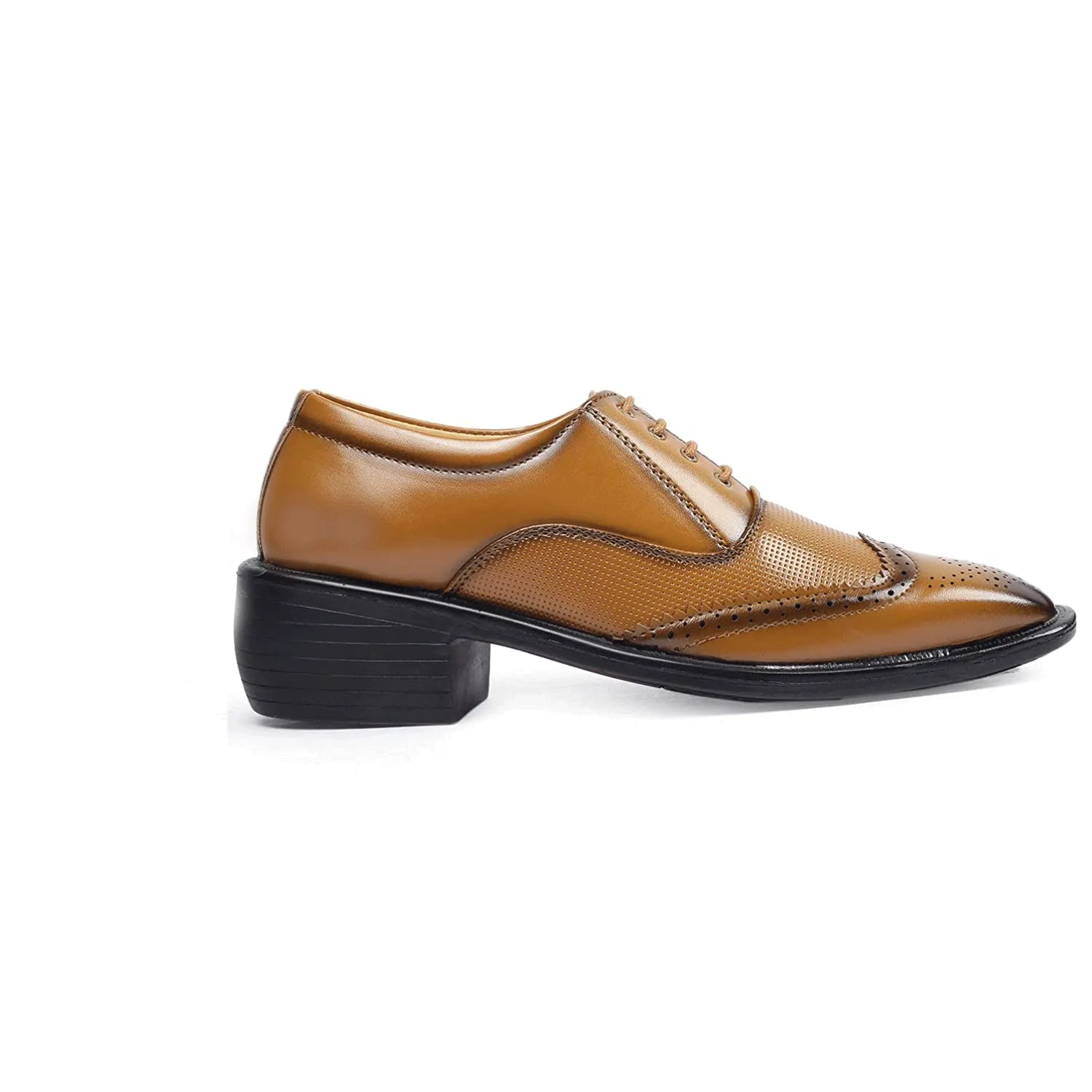 Height Increasing Tan Casual And Formal Lace-Up Shoes For Men-JonasParamount