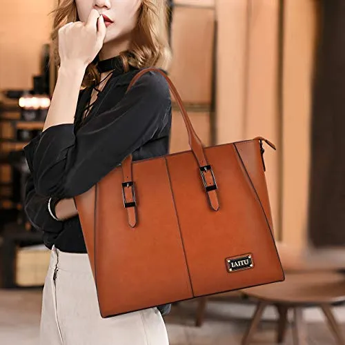 IAITU Laptop Tote Bag,15.6 Inch Crossbody Laptop Bag Casual Work Business Handbag with Smooth