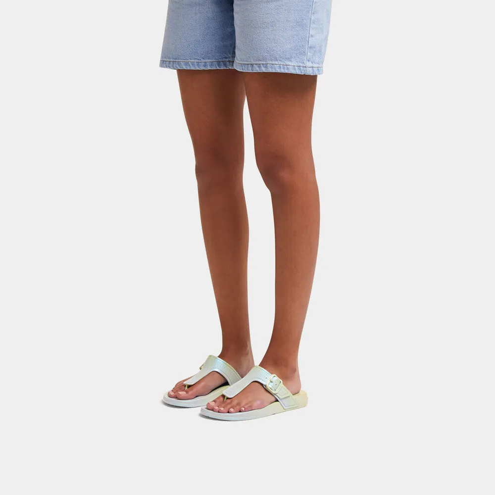 IQUSHION Iridescent Adjustable Buckle Flip-Flops