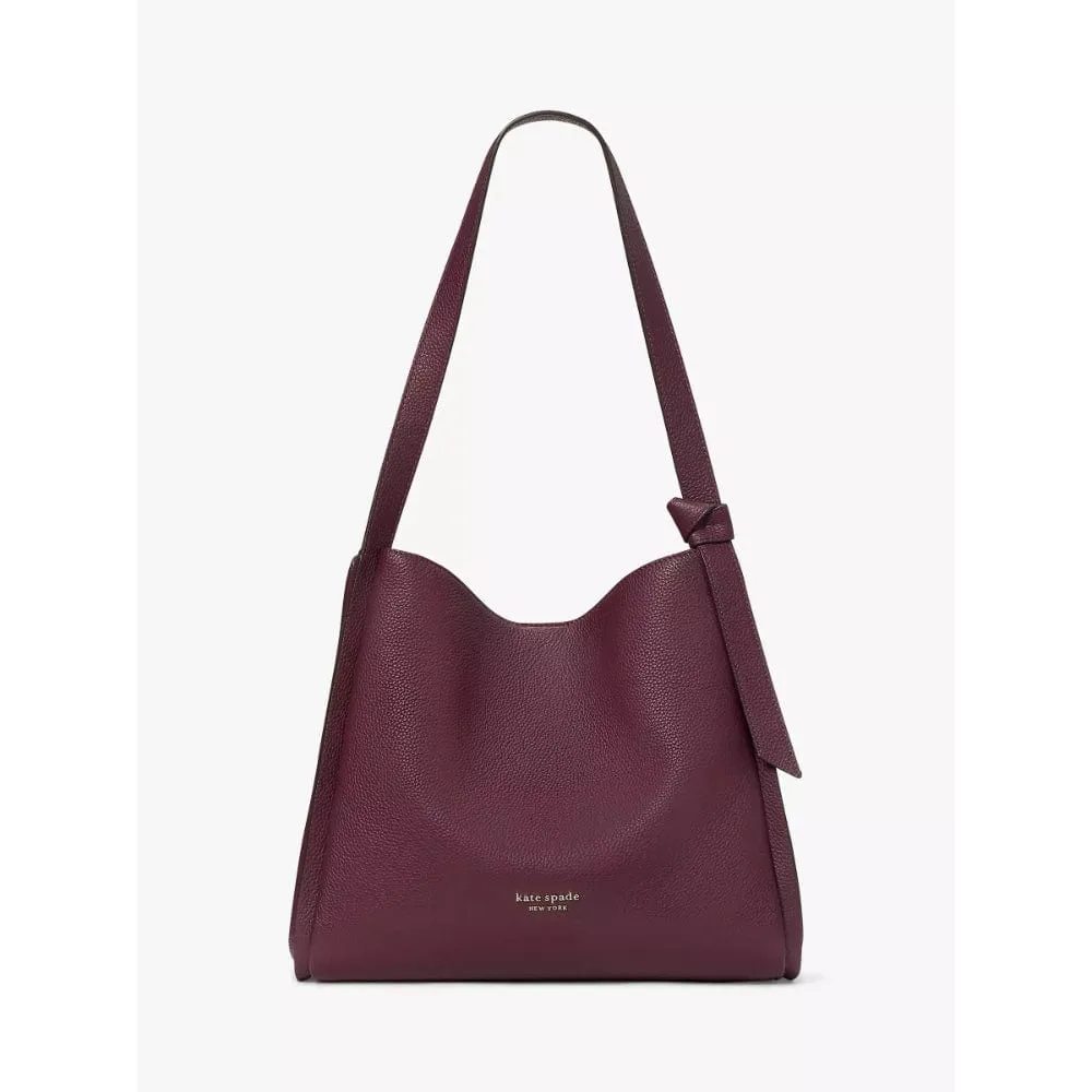 Kate Spade Knott Leather Shoulder Bag in Deep Cherry