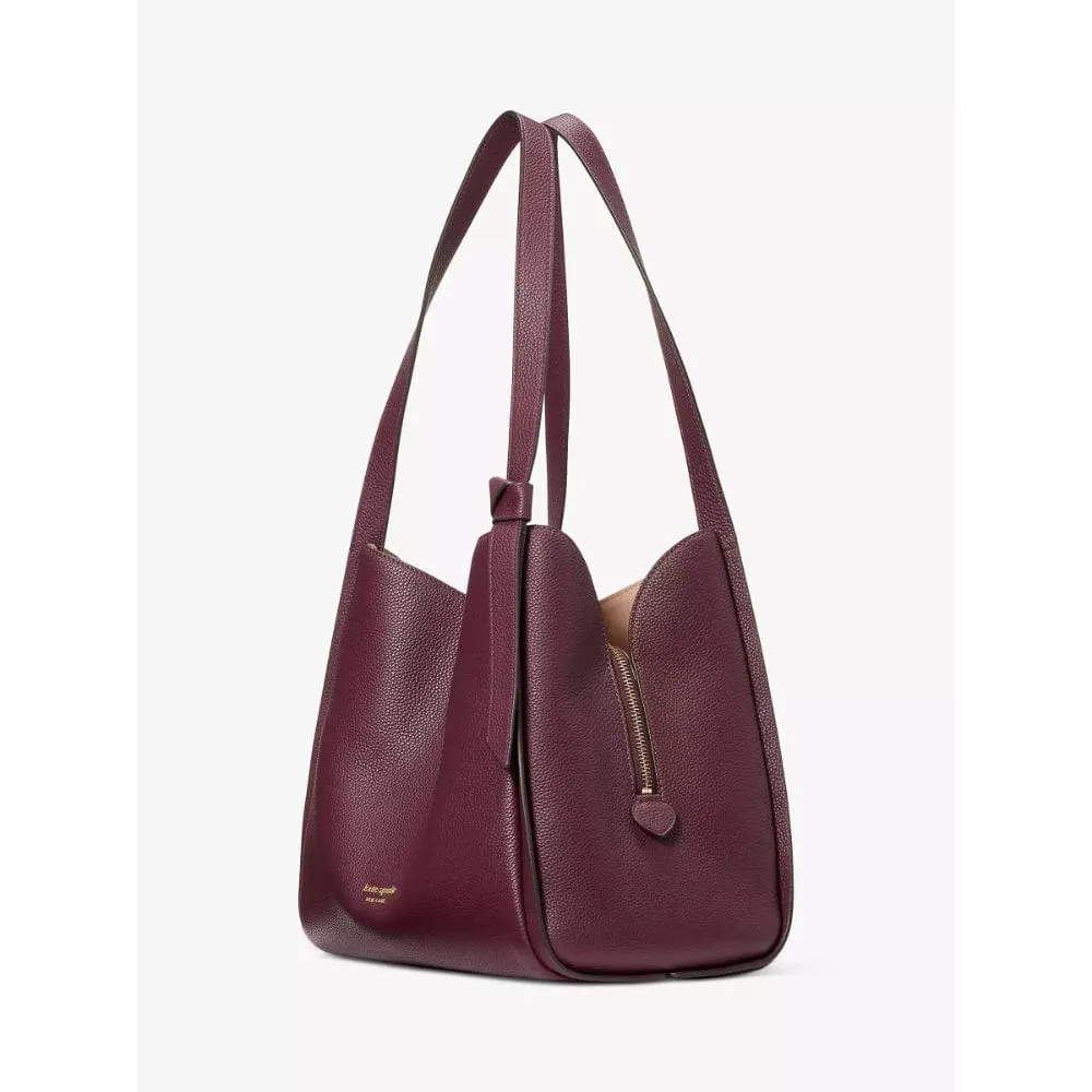 Kate Spade Knott Leather Shoulder Bag in Deep Cherry