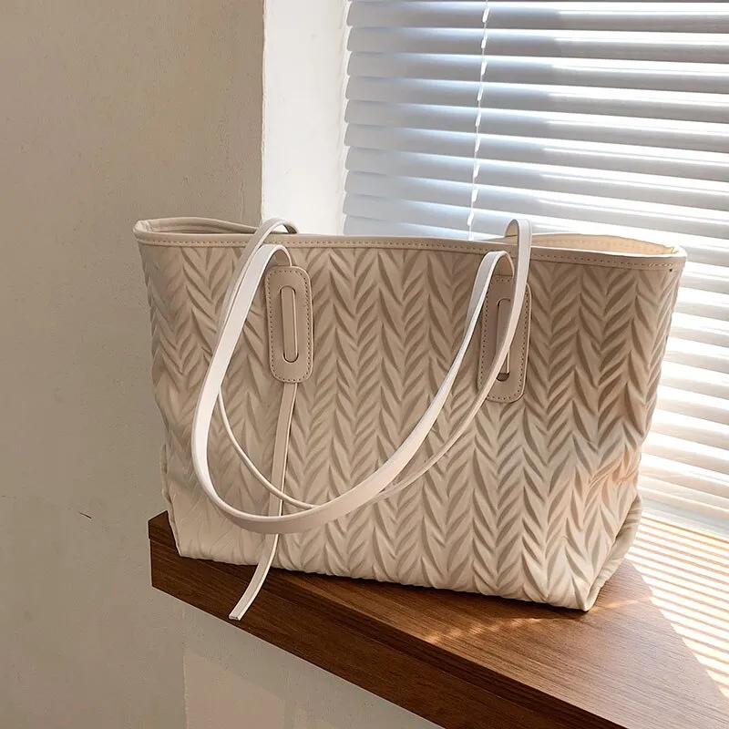 Large-Capacity Black Bag Handbags Women's Bag LEFTSIDE Winter  Fashion New Style Fashion All-Match Simple Shoulder Bag Tote Bag
