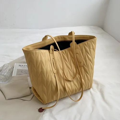 Large-Capacity Black Bag Handbags Women's Bag LEFTSIDE Winter  Fashion New Style Fashion All-Match Simple Shoulder Bag Tote Bag