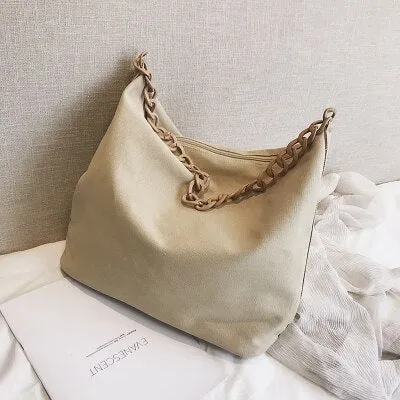 Large capacity canvas women handbag Fashion chain design woman shoulder bag Light female big Totes Shopping Bag Blosa Sac black