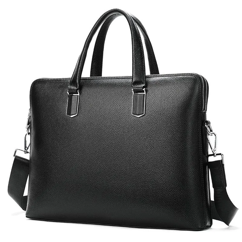 Large Capacity Leather Handbags Casual Business Briefcase
