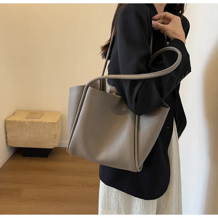 Large Capacity PU Leather Tote Bag
