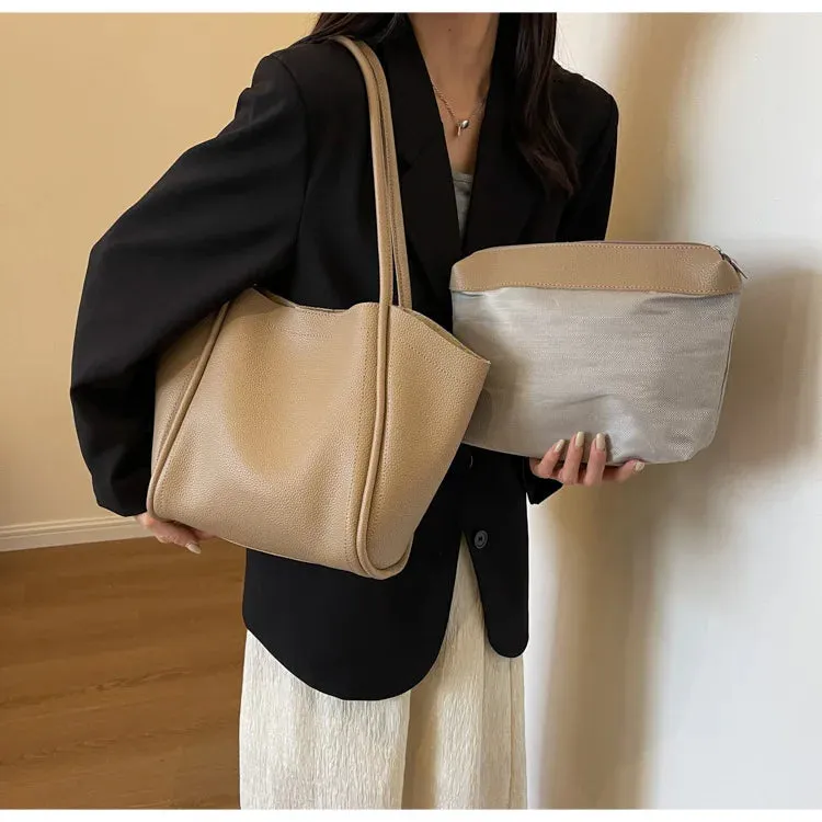 Large Capacity PU Leather Tote Bag