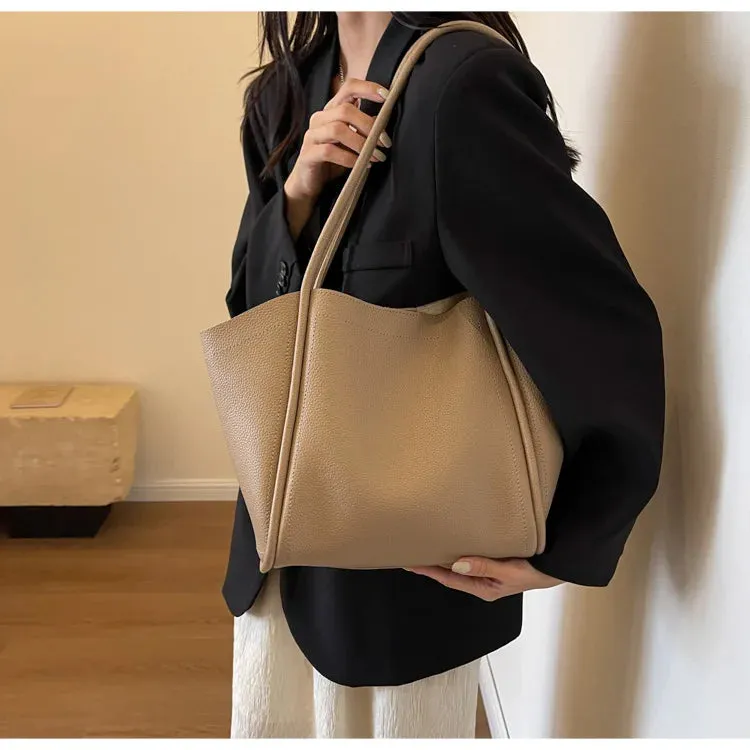 Large Capacity PU Leather Tote Bag
