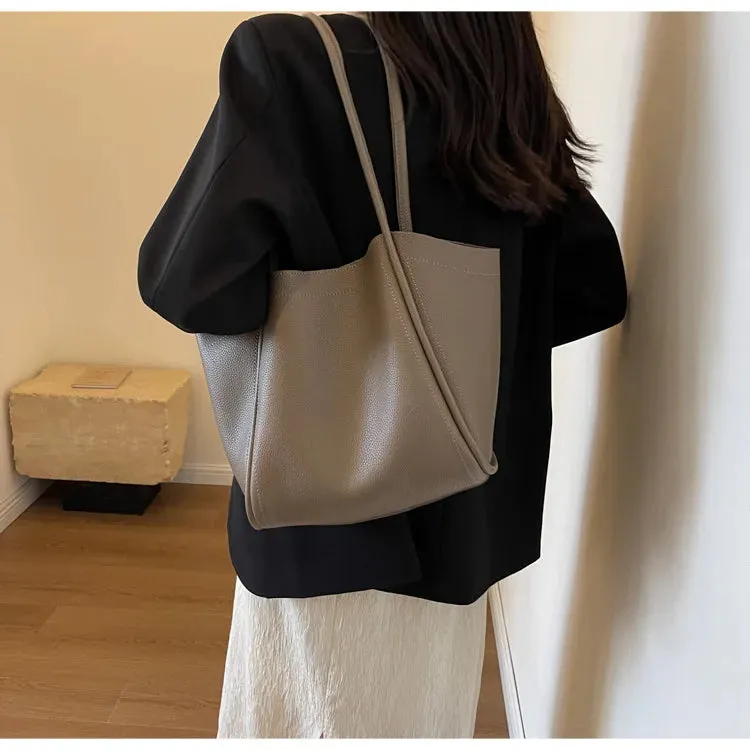 Large Capacity PU Leather Tote Bag