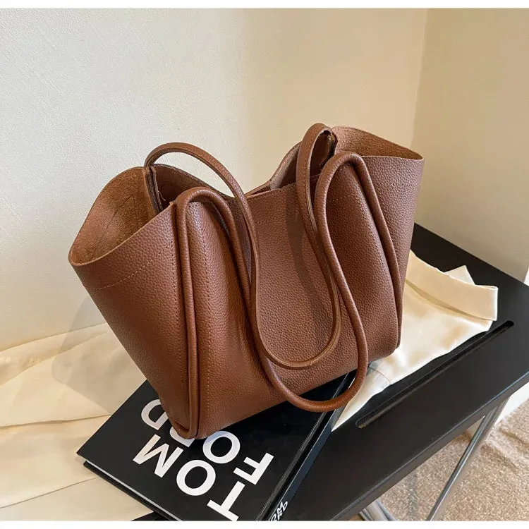 Large Capacity PU Leather Tote Bag