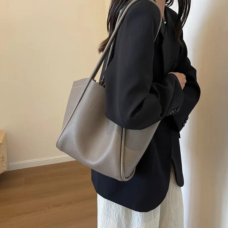Large Capacity PU Leather Tote Bag
