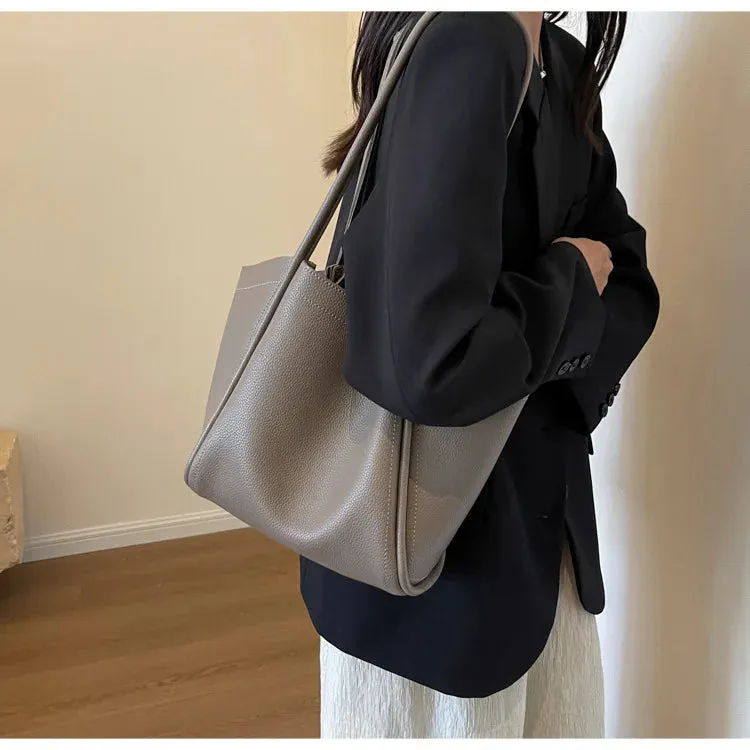 Large Capacity PU Leather Tote Bag