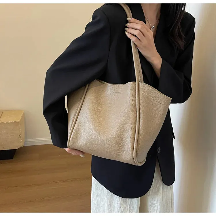 Large Capacity PU Leather Tote Bag