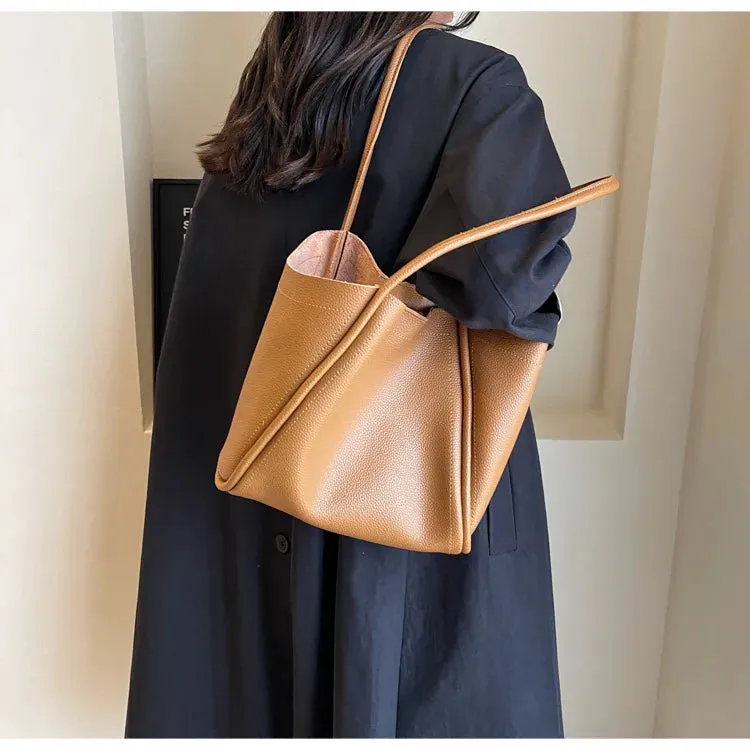 Large Capacity PU Leather Tote Bag