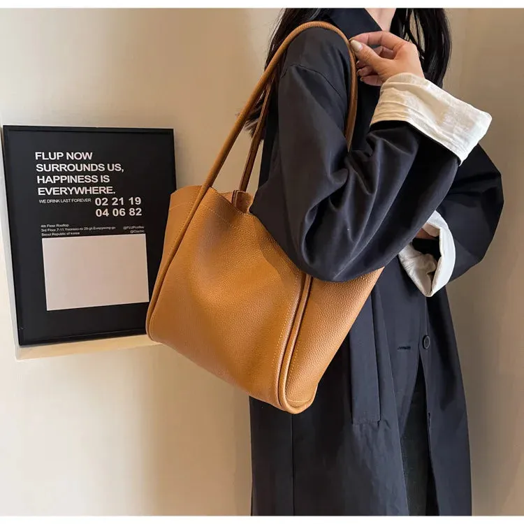 Large Capacity PU Leather Tote Bag