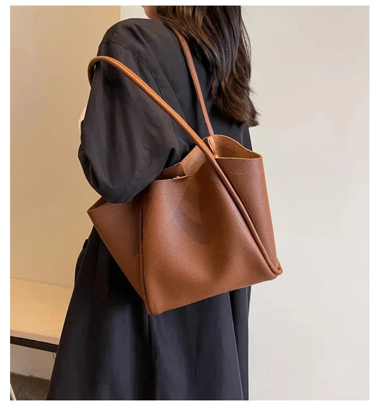 Large Capacity PU Leather Tote Bag
