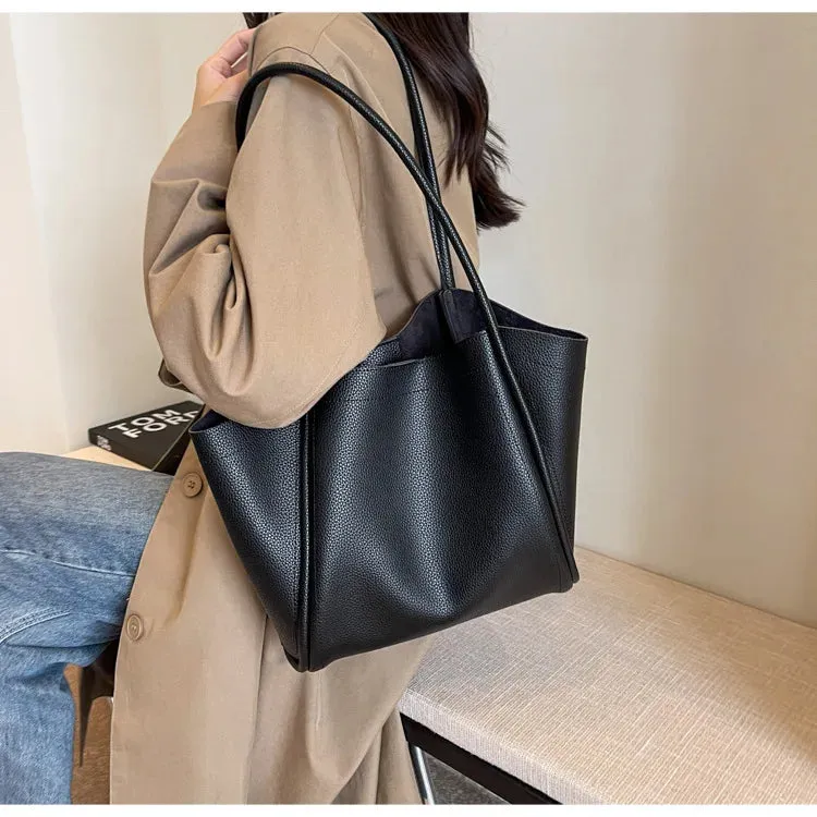 Large Capacity PU Leather Tote Bag