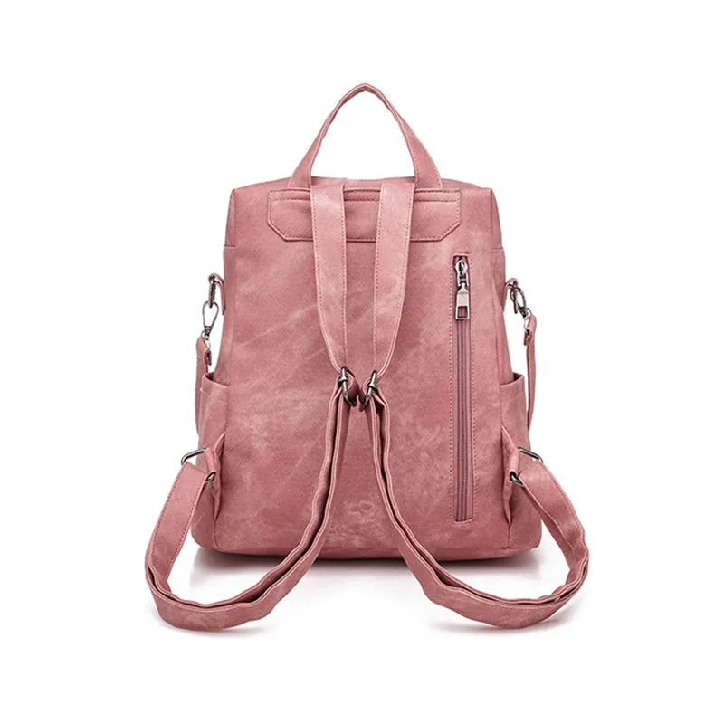 Leather Backpack Women Shoulder Bag Vintage Bagpack Travel Backpacks For School Teenagers Girls Back Pack Women Mochila Feminina