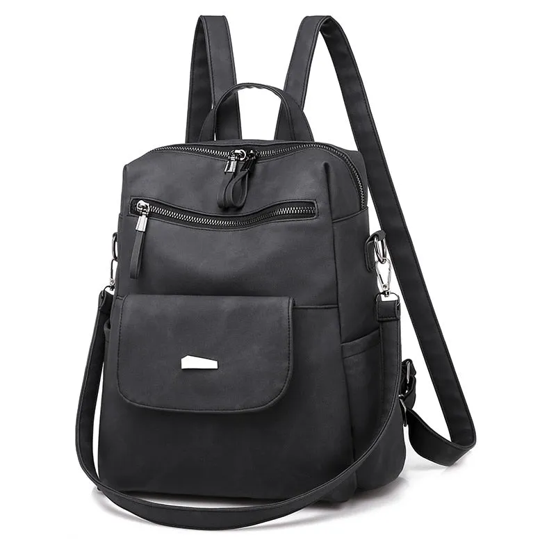 Leather Backpack Women Shoulder Bag Vintage Bagpack Travel Backpacks For School Teenagers Girls Back Pack Women Mochila Feminina