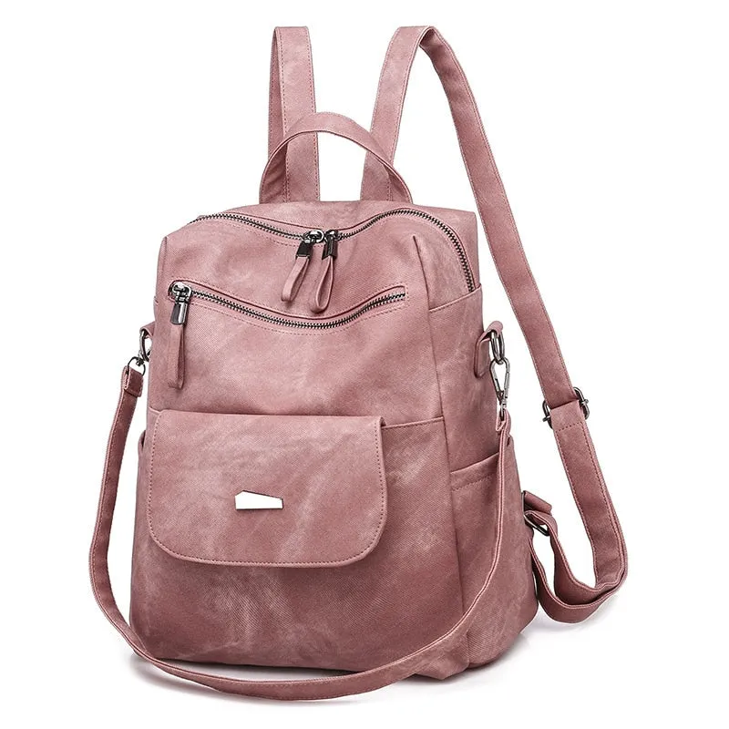 Leather Backpack Women Shoulder Bag Vintage Bagpack Travel Backpacks For School Teenagers Girls Back Pack Women Mochila Feminina