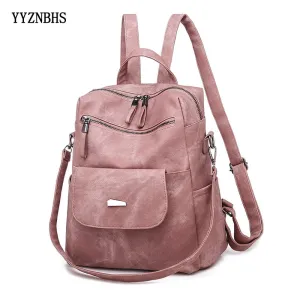 Leather Backpack Women Shoulder Bag Vintage Bagpack Travel Backpacks For School Teenagers Girls Back Pack Women Mochila Feminina