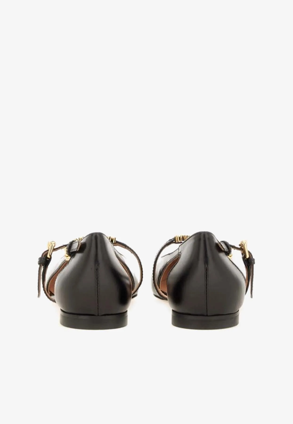 Logo Leather Ballet Flats
