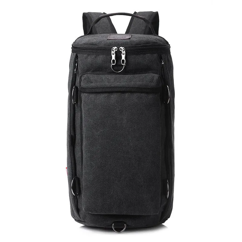 Men's canvas multifunctional large-capacity backpack