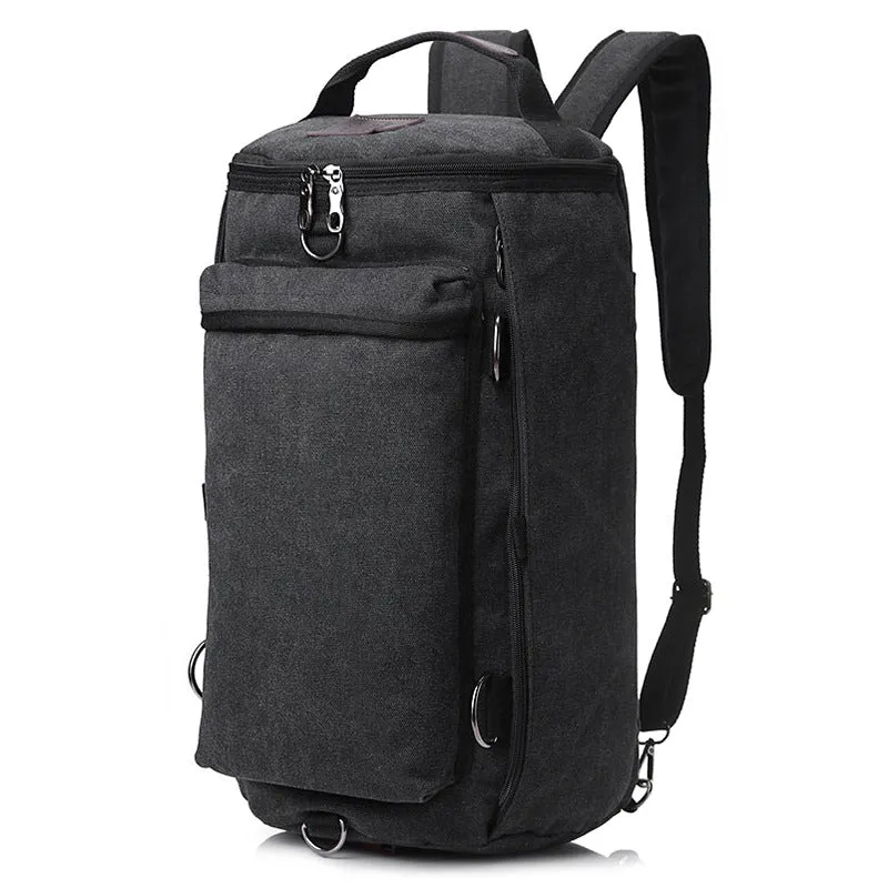 Men's canvas multifunctional large-capacity backpack