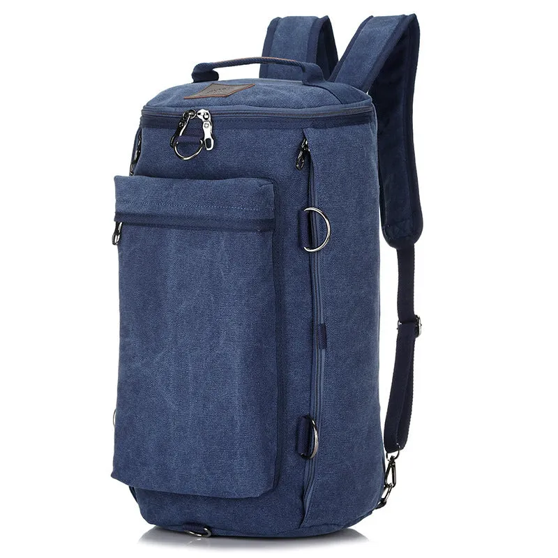 Men's canvas multifunctional large-capacity backpack