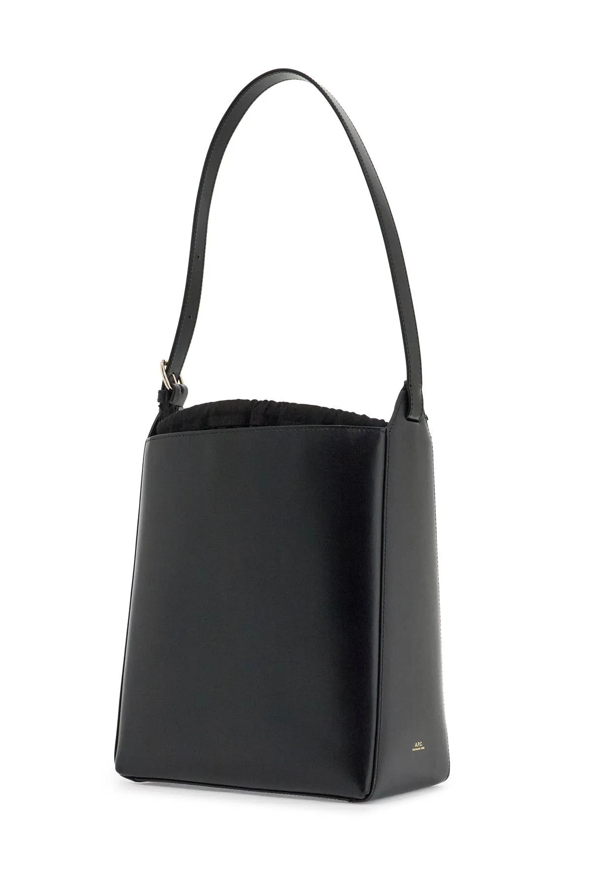 minimalist black leather crossbody bag with adjustable strap PXBRU F61868 LZZ BLACK