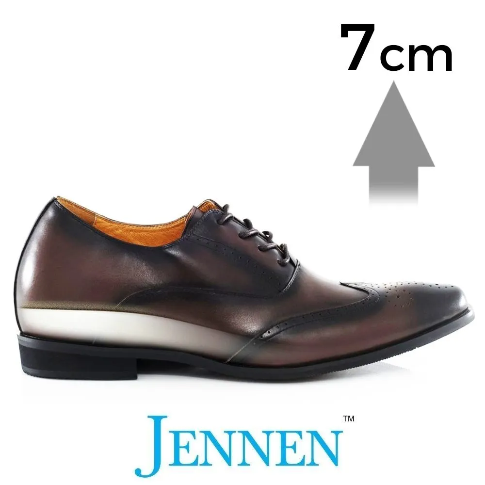 Mr. Gounod Dark Brown 7cm | 2.8 inches Taller Dark Brown Oxford Shoes