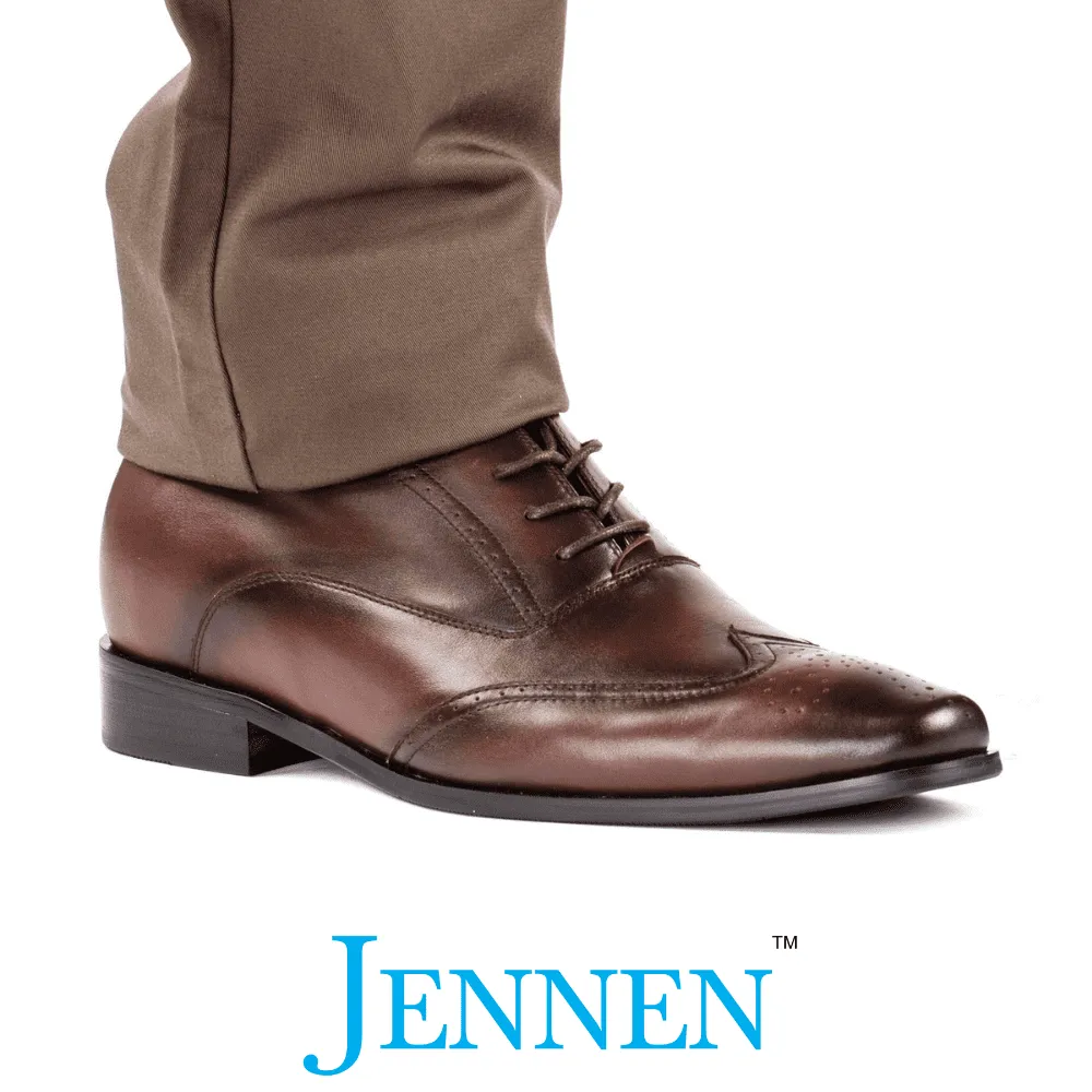 Mr. Gounod Dark Brown 7cm | 2.8 inches Taller Dark Brown Oxford Shoes
