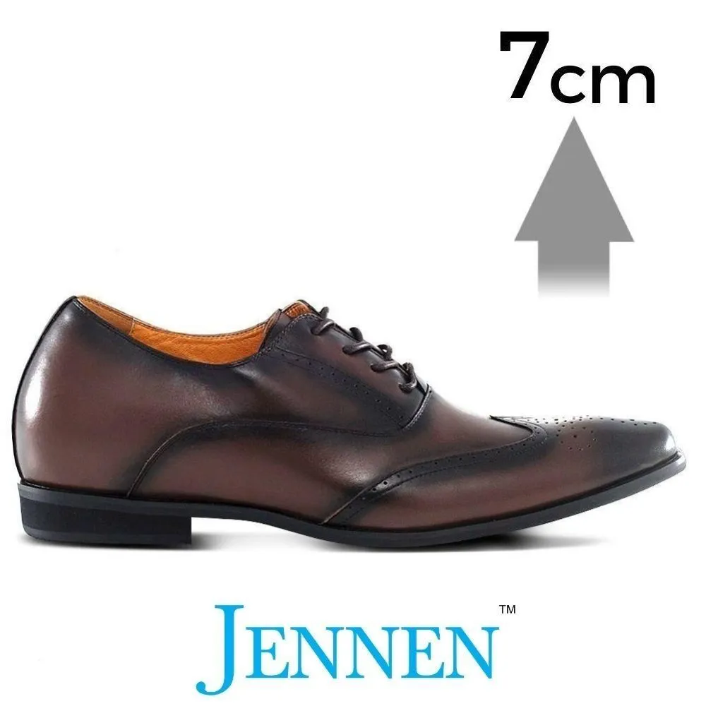 Mr. Gounod Dark Brown 7cm | 2.8 inches Taller Dark Brown Oxford Shoes
