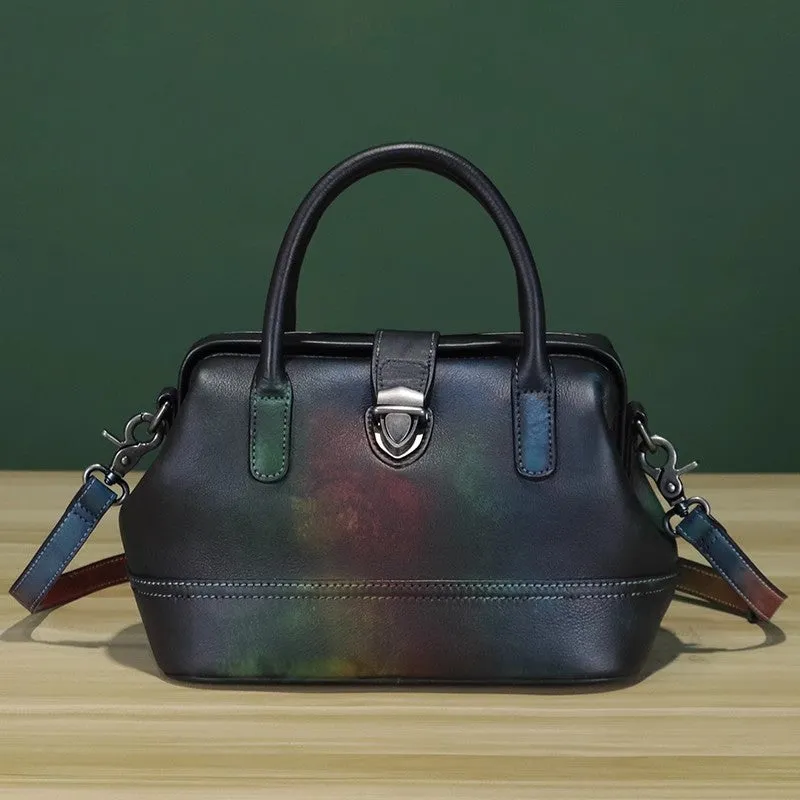 Multicolor Womens Small Leather Shoulder Purse Genuine Leather Handbags For Ladies
