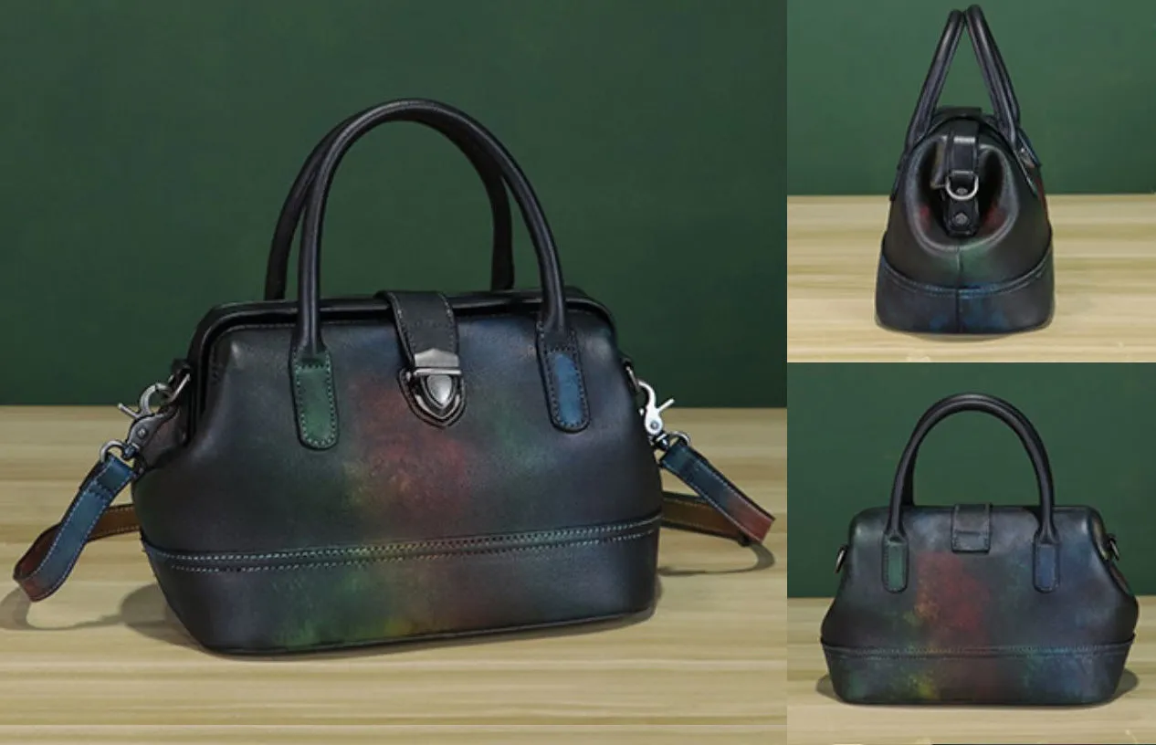 Multicolor Womens Small Leather Shoulder Purse Genuine Leather Handbags For Ladies