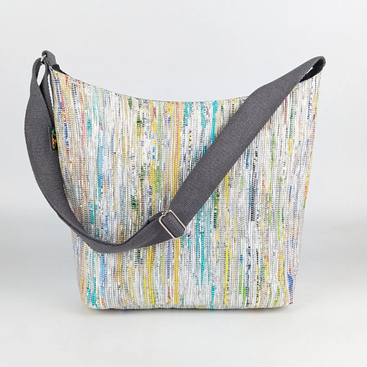 Multicolored Shimmery  Upcycled Handwoven Eclipse Jhola Tote (EJ0125-008) PS_W