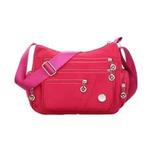 Multifunctional Casual Crossbody Shoulder Bag Handbags for Women Rose Red