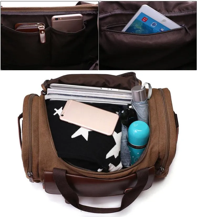 Multifunctional Outdoor Canvas Solid Travellers Grey Bags
