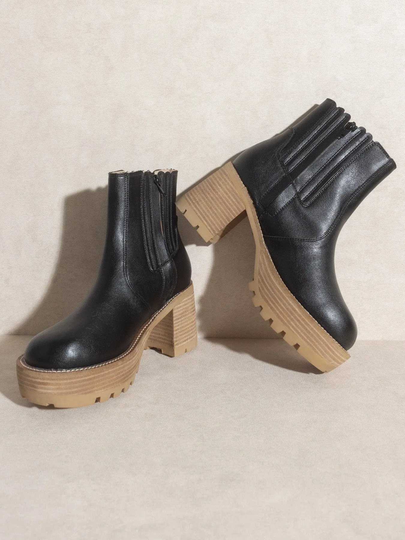 OASIS SOCIETY Fashion Ready Platform Panelled Booties