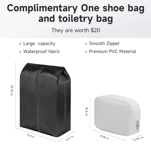 ONERED Travel Backpack, 40l Extra Large Travel Backpack For Men, Airline & Tsa Approved Carry On Luggage, College Backpacks For Women, Business 15.6 Inch Laptop Backpack - Black