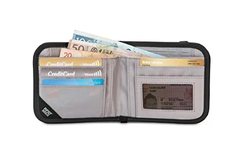 Pacsafe Rfidsafe V100 Anti-Theft Rfid Blocking Bi-Fold Wallet, Black