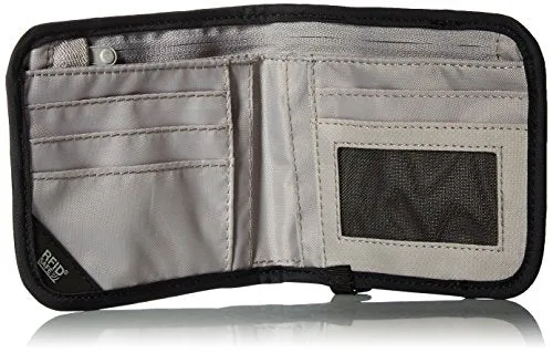 Pacsafe Rfidsafe V100 Anti-Theft Rfid Blocking Bi-Fold Wallet, Black
