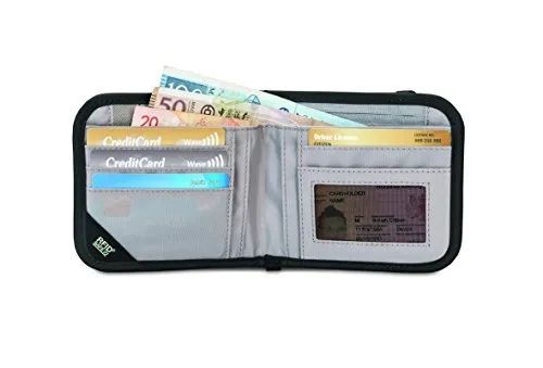 Pacsafe Rfidsafe V100 Anti-Theft Rfid Blocking Bi-Fold Wallet, Black