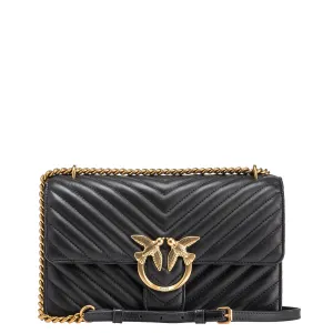 Pinko - Love One Chevron Nero Antique Gold Crossbody Bag - 100941A0GK - NERO-ANTIQUE/GOLD
