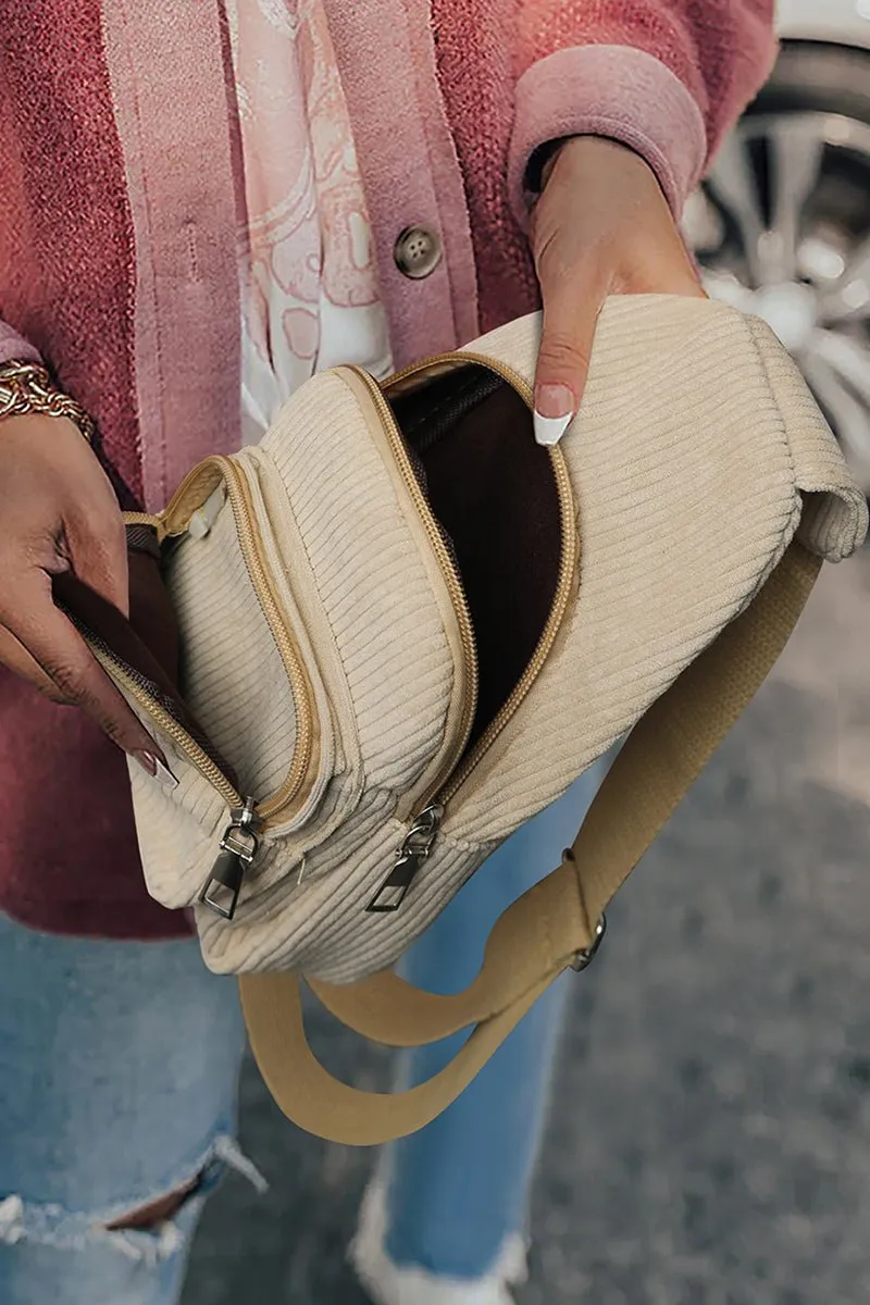 PREORDER! ETA 3/01 Khaki Corduroy Sling Bag  **SHIPPING EXPECTED TO BEGIN ON DATE 3/01**