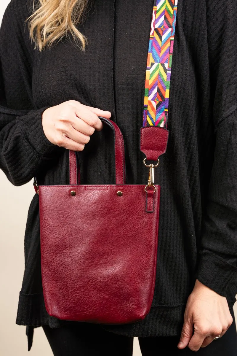 SALE! NGIL Wine Faux Leather Gwen Guitar Strap Purse